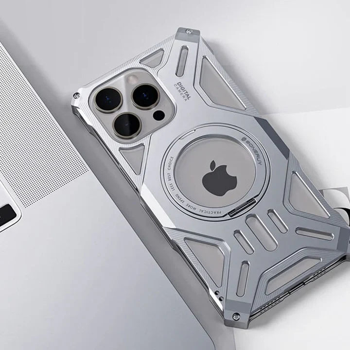 Exclusive for iPhone Magnetic Mecha Phone Case with Adjustable Stand