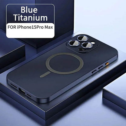 Magnetic Charging Aluminum Metal Bumper Matte Shell For iPhone