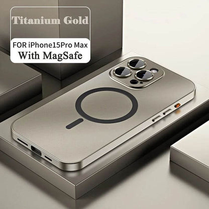 Magnetic Charging Aluminum Metal Bumper Matte Shell For iPhone