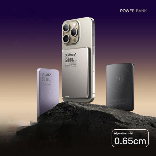 Ultra-thin MagSafe power bank – 5000MA and PD20w fast charging, aluminum alloy portable charger