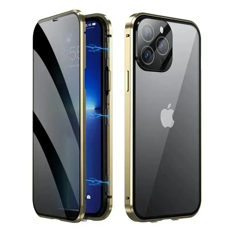 Magnetic Privacy Case for iPhone 12-16 Pro Max | Dual Glass, Anti-Spy & MagSafe Ready