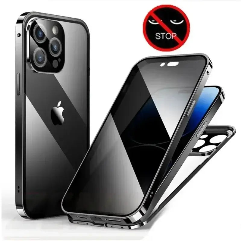 Magnetic Privacy Case for iPhone 12-16 Pro Max | Dual Glass, Anti-Spy & MagSafe Ready